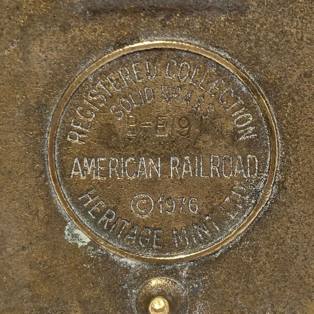 Vintage 1976 Heritage Mint Solid Brass American Railroad Train Belt Buckle B-59